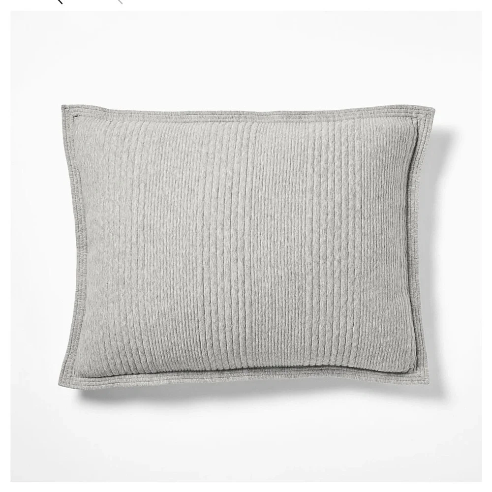 Set of Two West Elm Medium Heather Gray King Cotton Cloud Jersey Shams